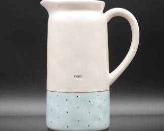 Rae Dunn by Magenta Polka Dot Band 42oz Pour Pitcher
