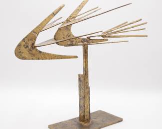 Brutalist Abstract Steel Sculpture
