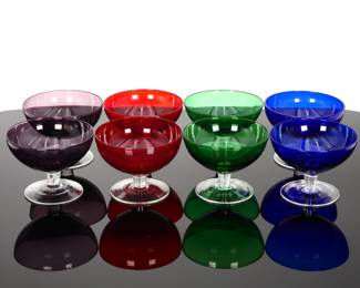 Pier 1 Imports Colored Glass Pedestal Bowls (Set of 8)
