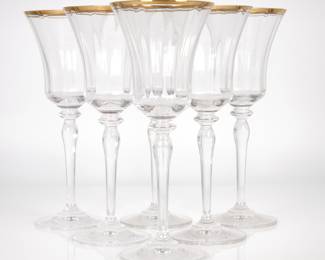 Mikasa Jamestown Gold Trim Water Goblets (Set of 6)
