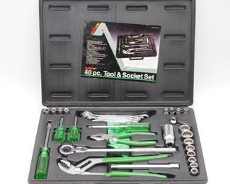 Alltrade 40-Piece Tool and Socket Set with Hard Plastic Case