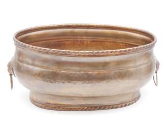 Large Hammered Metal Planter