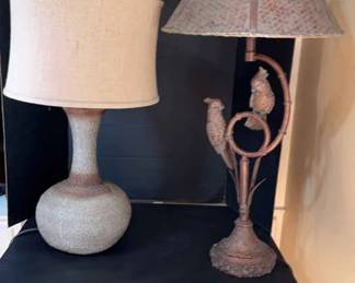 Brass Vintage Toucan Lamp, Resin Vintage Barrel Lamp