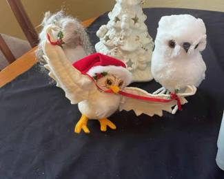 Owls and White Porcelain Christmas Votive 