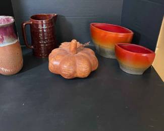 Pottery and Leather Pumpkin