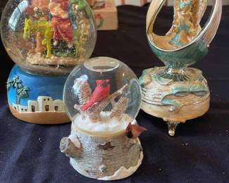 Christmas Music Boxes and Snow Globe 