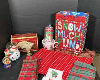 Spode Pierced Oval Bowl and Christmas Decor