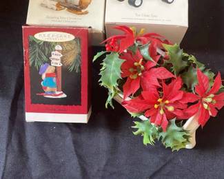 Hallmark Keepsake Ornaments and White Sleigh 