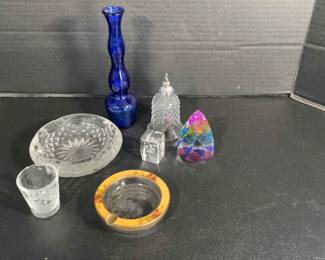 Crystal Ashtray and Various Decor