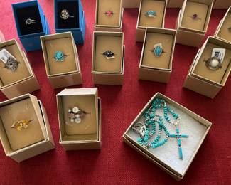 Sterling silver rings most size 7.5