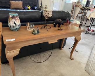 Light oak sofa table