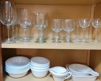 Crystal Stemware and Corning Ware