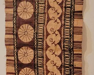 Vintage Tapa  Wall Art Made From Old Samoan (Siapo) Barkcloth