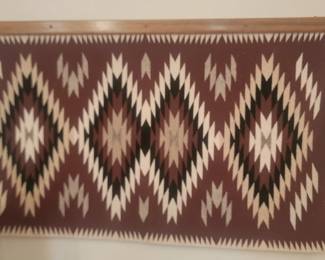 Vintage Navajo Hand Woven Rug  Weaver Lena Nez