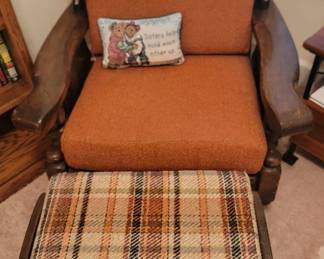 Vintage Arm Chair & Footstool
