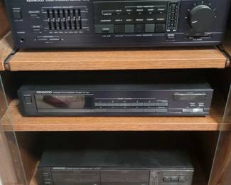 Kenwood Stereo System  Amplifier, Synthesizer Tuner, Double Cassette Deck