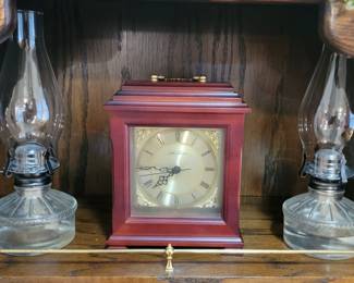 Seth Thomas Clock and Hurricane Lanterns