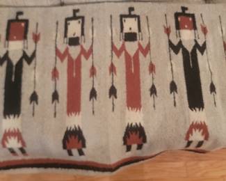 Vintage Yei Rug  Native American Navajo Hand Woven