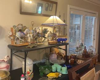 Carousel Horses, Antique mirror, Jadite & Uranium