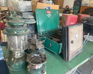 Vintage camping Coleman equipment