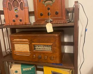 Antique Radios, cameras and cases