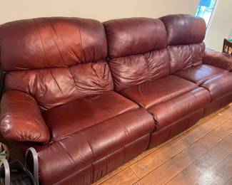 Leather recliner sofa