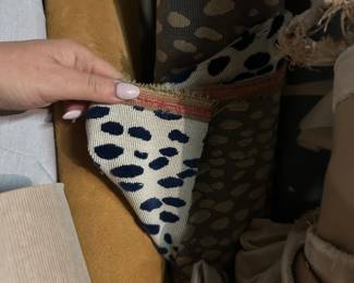 So many bolts of upholstery from Schumacher, Zoffany, and more
