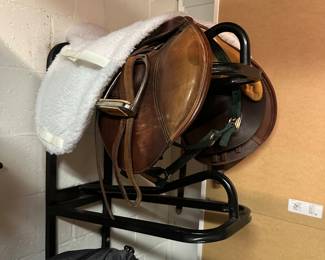 Leather horse saddle