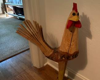 Carved rooster
