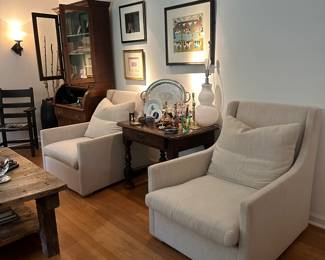 XL and deep neutral upholstered custom chairs from Verellen