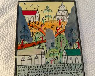 Howard Finster wood plaque