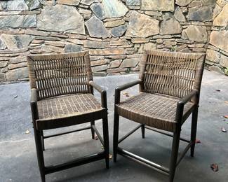 Pair of Palecek indoor/outdoor Navarro chairs