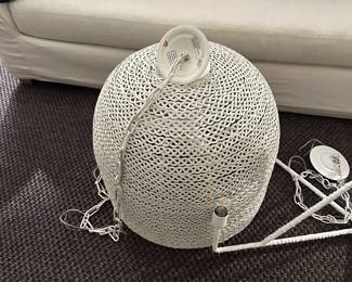 Currey & Co. Piero white woven pendant light