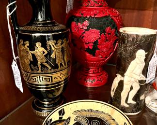 Unique Greek and Chinese Art Vases, etc.