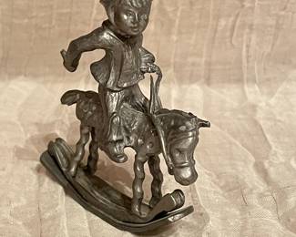 Pewter Boy on Rocking Horse