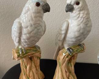 Antique parrots. A pair from the 1930’s. Marked. 