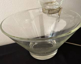 Vintage thick glass chip and dip bowls.