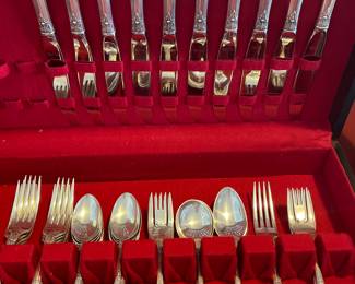 Wallace vintage sterling silver flatware set for sale.