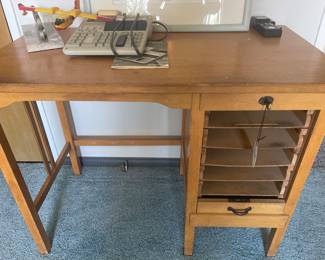 Vintage small desk with storage.