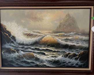 Oil painting hand signed sea scape. 