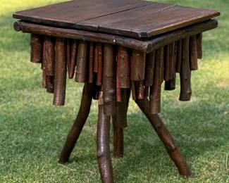 Rustic heavy willow side table