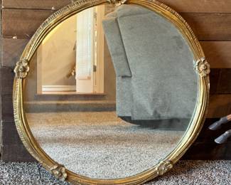 Antique round mirror