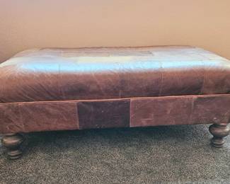 Leather footstool 