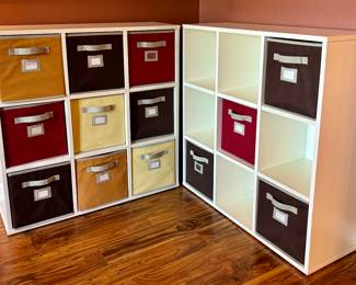 Pair of 9 cube shelving units