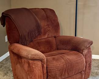 Comfy recliner and industrial side lamp