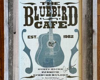 Music playbill - signed and in barnwood frame