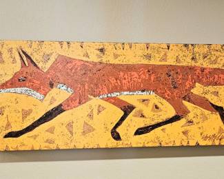 "Sly Fox" art on metal