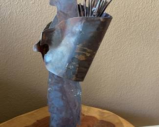 Metal sculpture Indian woman