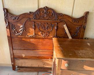 Rolling bed and vanity with mirror 