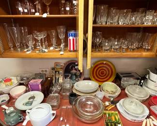 nice glassware, items to entertain with